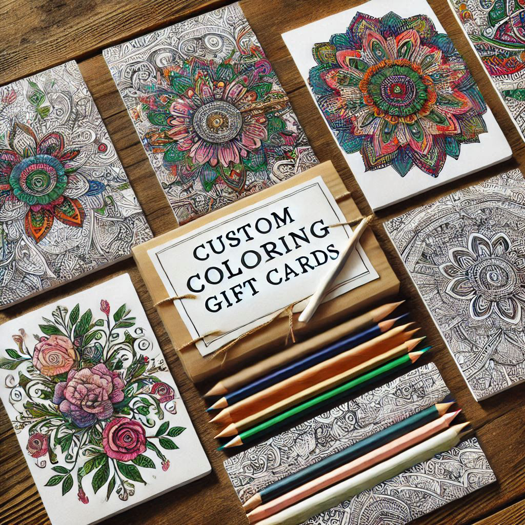 Custom Coloring Gift Cards